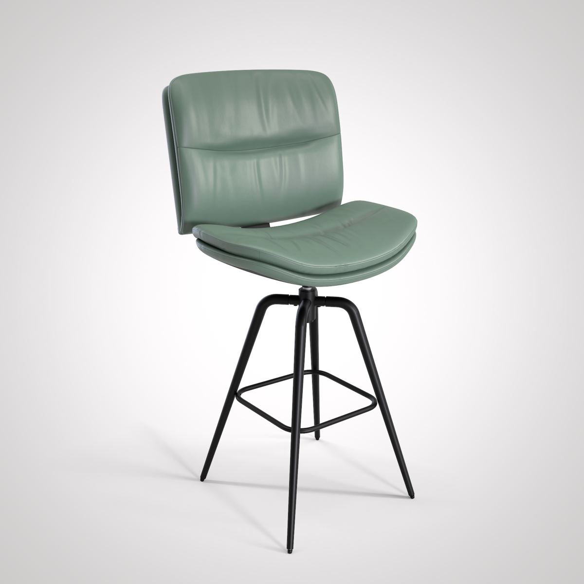 Double Layer Upholstered Swivel Bar Stool